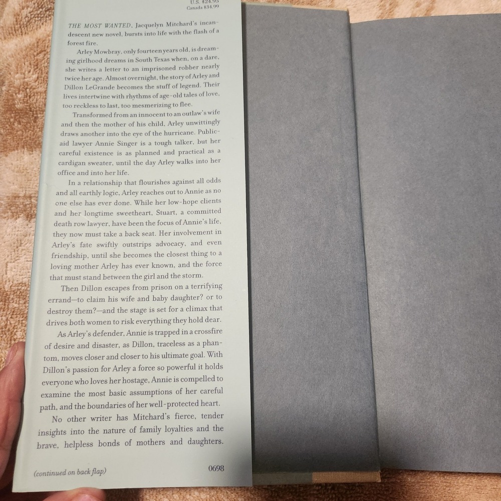 The Most Wanted by Jacquelyn Mitchard Hardcover Novel 1st Edition 1998 Viking - Picture 3 of 3